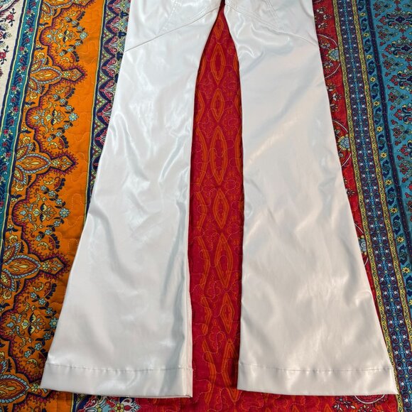 Revice White Vegan Leather Mid-Rise Flared Wide Leg Pants 23 (ACT22x33) NWT - Picture 6 of 16